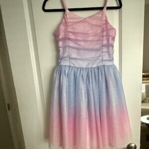Cat & Jack Girls Size 16/18 Pastel Ombre Glitter Tulle Party Dress